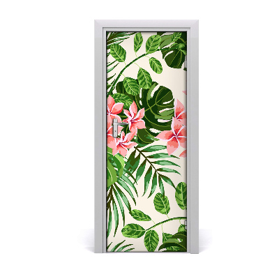 Deur sticker Hawaiiaanse bloemen