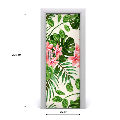 Deur sticker Hawaiiaanse bloemen