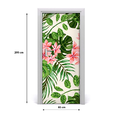 Deur sticker Hawaiiaanse bloemen