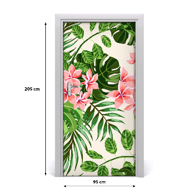 Deur sticker Hawaiiaanse bloemen