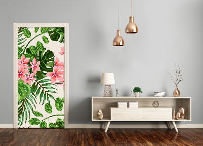 Deur sticker Hawaiiaanse bloemen