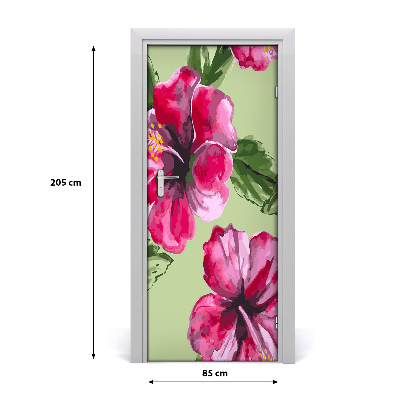 Deur sticker Hawaiiaanse bloemen