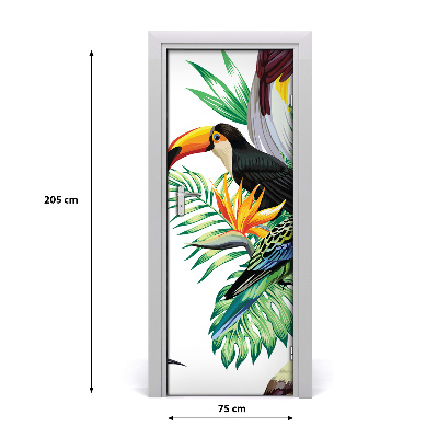 Deursticker Tropische vogels