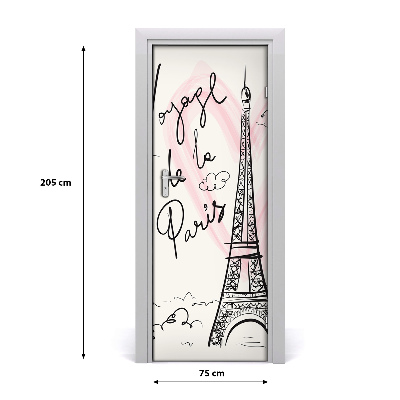 Deur sticker Eiffel paris tower