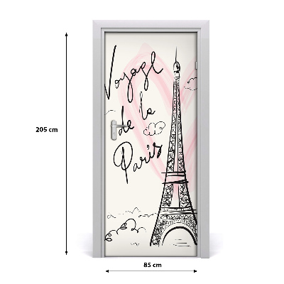 Deur sticker Eiffel paris tower