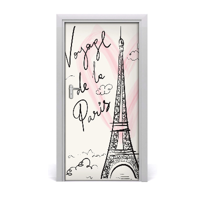 Deur sticker Eiffel paris tower