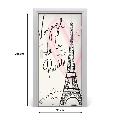 Deur sticker Eiffel paris tower