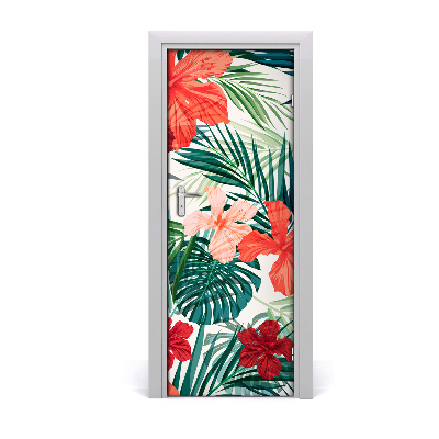 Deur sticker Hawaiiaanse bloemen