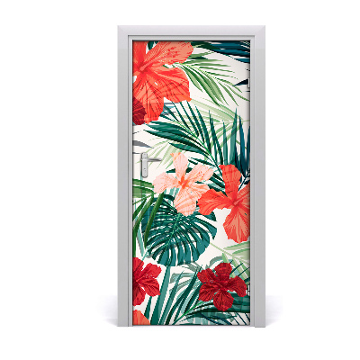 Deur sticker Hawaiiaanse bloemen