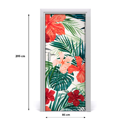 Deur sticker Hawaiiaanse bloemen