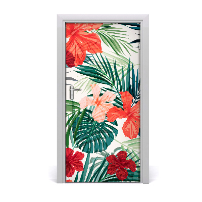 Deur sticker Hawaiiaanse bloemen