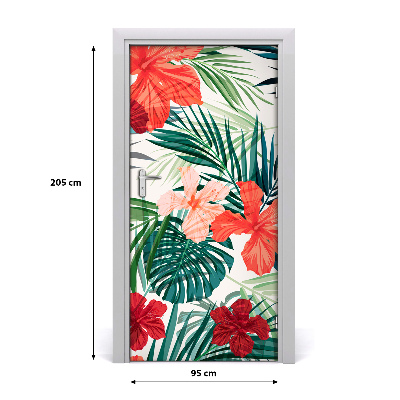 Deur sticker Hawaiiaanse bloemen