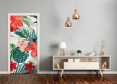 Deur sticker Hawaiiaanse bloemen