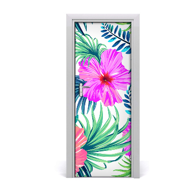 Deur sticker Hawaiiaanse bloemen