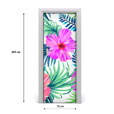 Deur sticker Hawaiiaanse bloemen