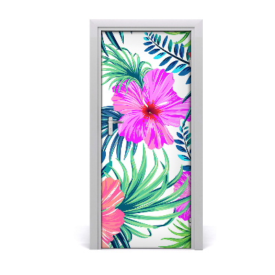 Deur sticker Hawaiiaanse bloemen