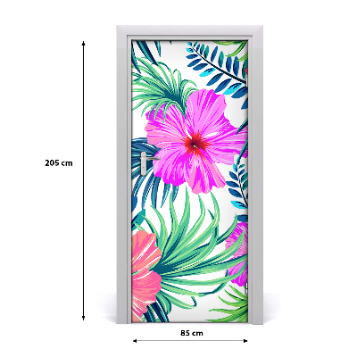 Deur sticker Hawaiiaanse bloemen