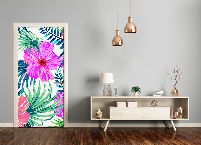 Deur sticker Hawaiiaanse bloemen