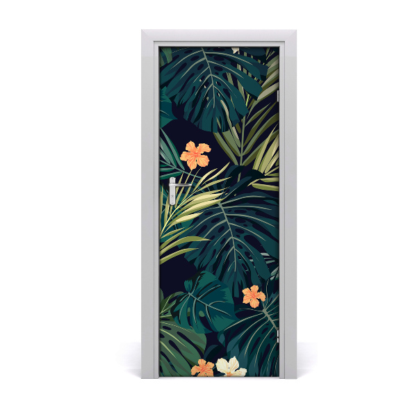 Deur sticker Hawaiiaanse bloemen