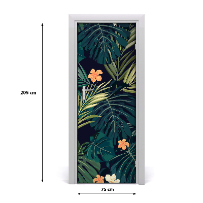 Deur sticker Hawaiiaanse bloemen