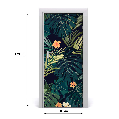 Deur sticker Hawaiiaanse bloemen