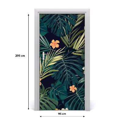 Deur sticker Hawaiiaanse bloemen