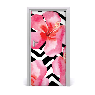 Deur sticker Hawaiiaanse bloemen