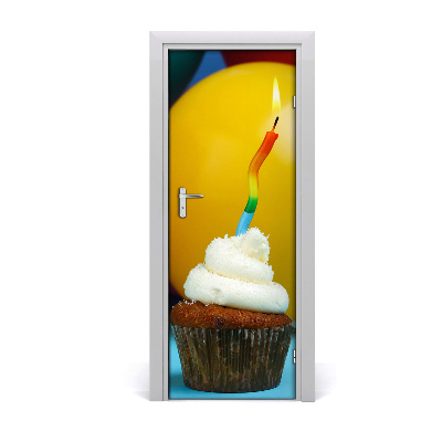 Deursticker Verjaardag cupcake
