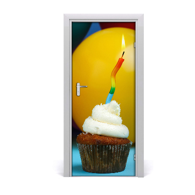 Deursticker Verjaardag cupcake