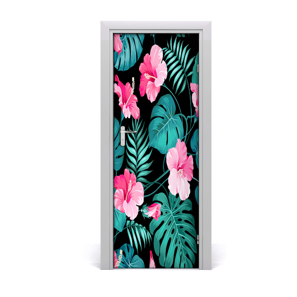 Deur sticker Hawaiiaanse bloemen