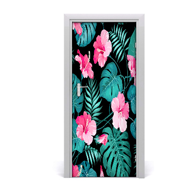 Deur sticker Hawaiiaanse bloemen