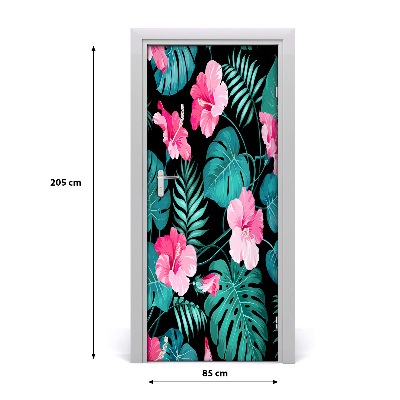 Deur sticker Hawaiiaanse bloemen