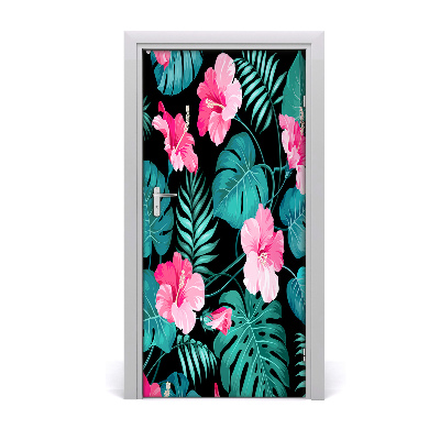 Deur sticker Hawaiiaanse bloemen