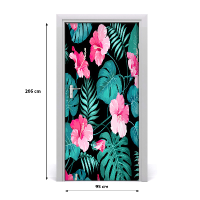 Deur sticker Hawaiiaanse bloemen