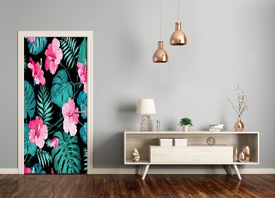 Deur sticker Hawaiiaanse bloemen