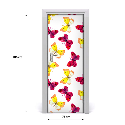 Deursticker Kleurrijke vlinders