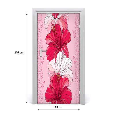 Deur sticker Hibiscus