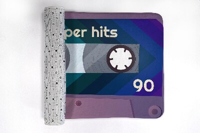 Badmat Retro cassette regenboog