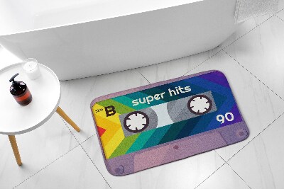 Badmat Retro cassette regenboog