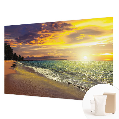 Fotobehang vliesbehang Strand bij zonsondergang