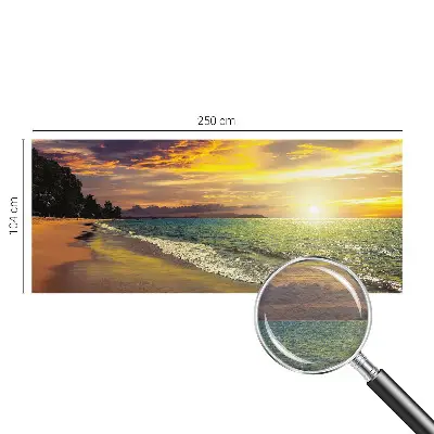 Fotobehang vliesbehang met een strand bij zonsondergang