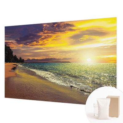 Fotobehang vliesbehang Strand bij zonsondergang