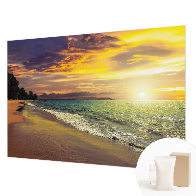 Fotobehang vliesbehang Strand bij zonsondergang