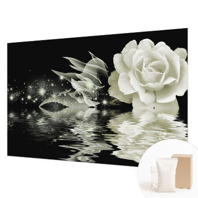 Fotobehang vlies met een lichtgevende roos