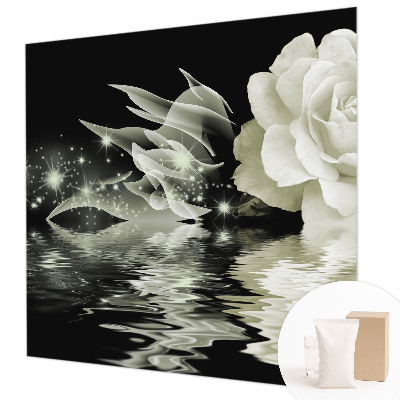 Fotobehang vlies met een lichtgevende roos