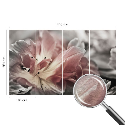 Vliesbehang fotobehang woonkamer Pastelkleurige bloem