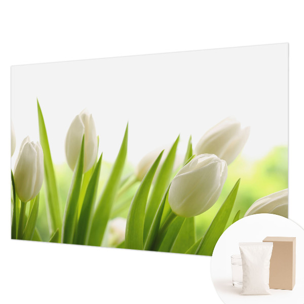 Vlies fotobehang op maat met witte tulpen