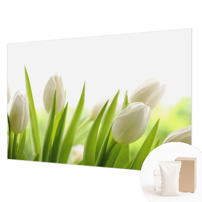 Vlies fotobehang op maat met witte tulpen