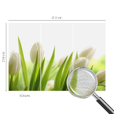 Vlies fotobehang op maat met witte tulpen