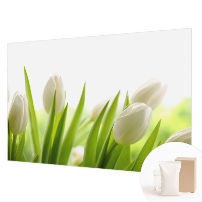 Vlies fotobehang op maat met witte tulpen